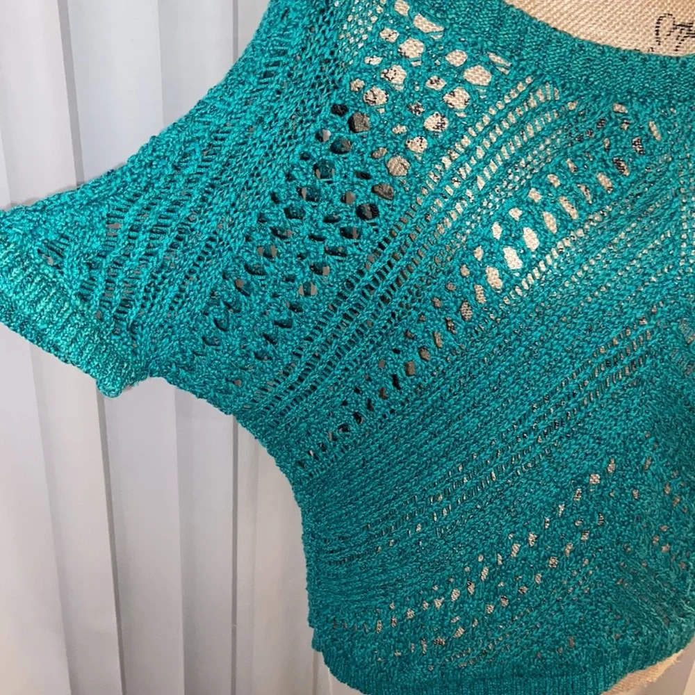 Express Emerald Chunky Open Knit Batwing Sweater XS